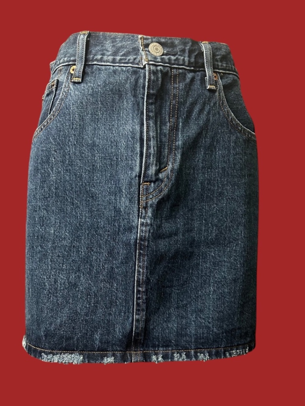 Levi Distressed Denim Mini Skirt